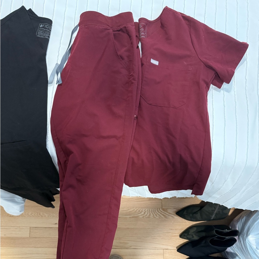 Figs Burgundy Jumpsuit